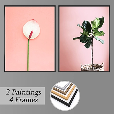 2-Piece Wall Art Set with Multiple Frame Options 3D model image 1 