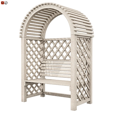 Wooden Pergola Bench: Outdoor Haven 3D model image 1 