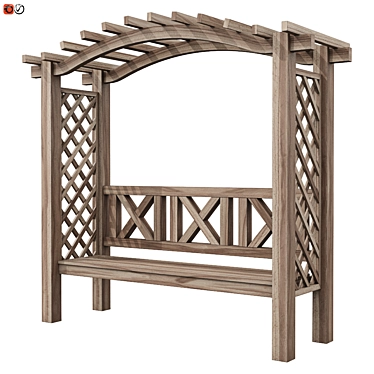 Wooden Pergola Bench: Garden Oasis 3D model image 1 