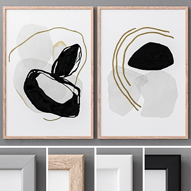 Abstract Modern Art Photo Frames 3D model image 1 