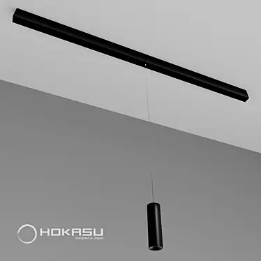 Magnetic Hanging Lamp: HOKASU OneLine+ Spot 3D model image 1 