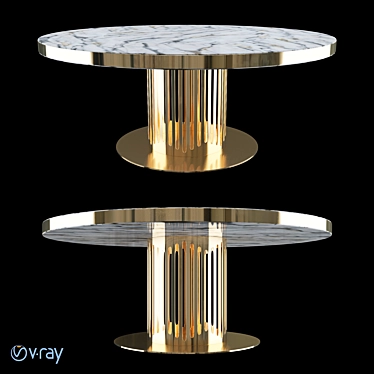 Elegant Marble Round Table 3D model image 1 