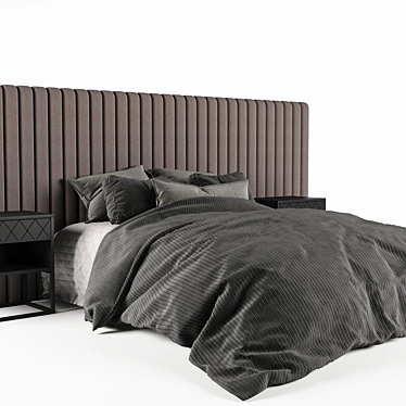 Sleek Modern Bed Design 3D model image 1 