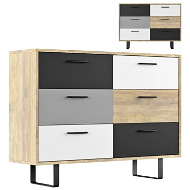 Modern Mcrae 6 Drawer Chest | Sleek and Spacious 3D model image 1 