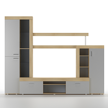 Modern Milan Wall Unit 3D model image 1 