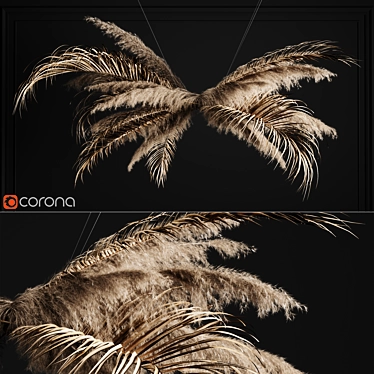 Elegant Pampas Grass Chandelier 3D model image 1 