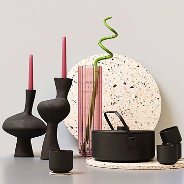 Decorative Set Black & Pink