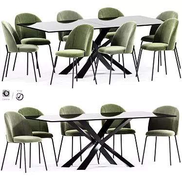 Cloyd Dining Chair Set 3D model image 1 