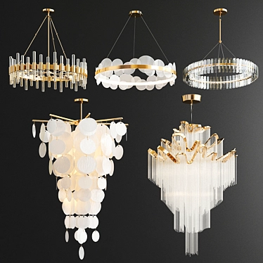 Elegant Chandelier Collection - 5 Stunning Styles 3D model image 1 