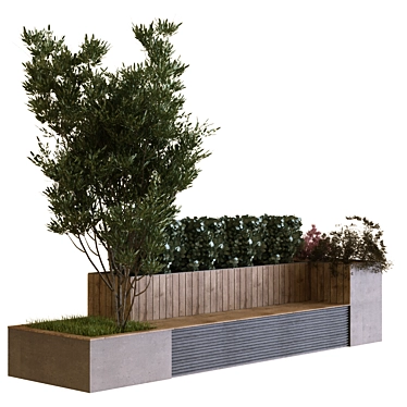 6-Piece Tree Set with Bench 3D model image 1 