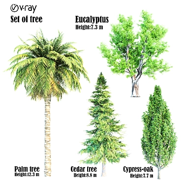 Diverse Set of Beautiful Trees 3D model image 1 