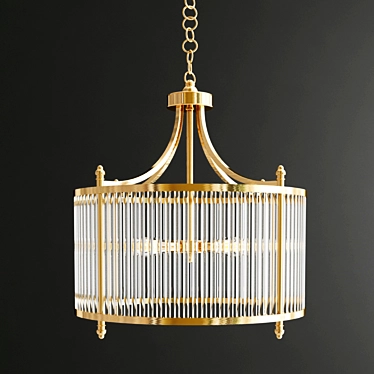 Delight Brass Collection: Stunning 4-Light Chandelier 3D model image 1 