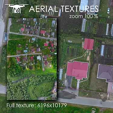 Cottage Haven: Aerial Landscape Texture 3D model image 1 