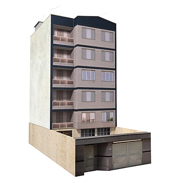 Realistic Low Poly Building Model 3D model image 1 