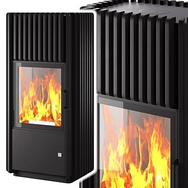 Austroflamm Ray Xtra: Stylish Cast Iron Fireplace 3D model image 1 