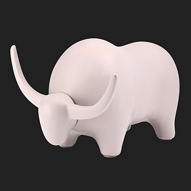 Title: Sleek White Bull Sculpture 3D model image 1 