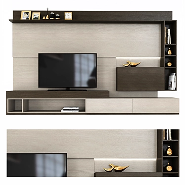 Modern TV Shelf Set5 | Sleek and Stylish Entertainment Solution 3D model image 1 