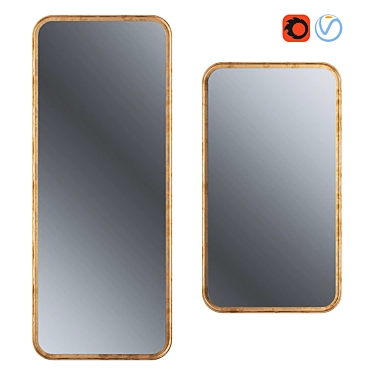 Golden Reflection: Classic Mirror 3D model image 1 