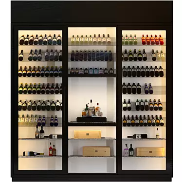 Premium Wine Refrigerator: Red, White & Rose Wines. 3D model image 1 