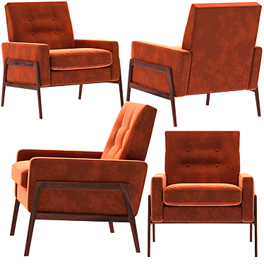 Velvet Accent Armchair: Cecil 3D model image 1 