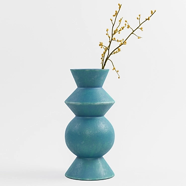 Handcrafted Hilda Blue Totem Vase 3D model image 1 