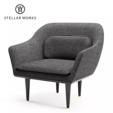 Sleek Lunar Lounge Armchair 3D model image 1 