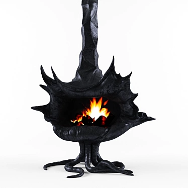 Gothic Fireplace: Tim Burton Style 3D model image 1 