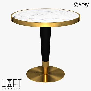  LoftDesign 60833 Round Wood/Metal Table 3D model image 1 