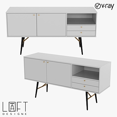 LoftDesigne 80350 Chest of Drawers 3D model image 1 