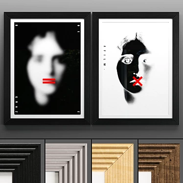 Title: Elegant Art Frame Set 576 3D model image 1 