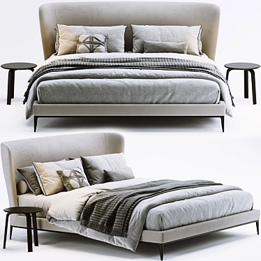 Poliform Gentleman Bed: Stylish Luxury Sleep 3D model image 1 