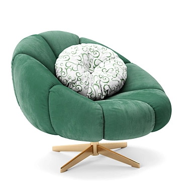 Sleek Swivel Armchair: Scott 3D model image 1 