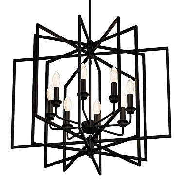 Elegant Black Abner Chandelier 3D model image 1 