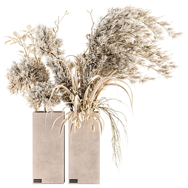 Pristine Pampas Stems - Dried Elegance 3D model image 1 