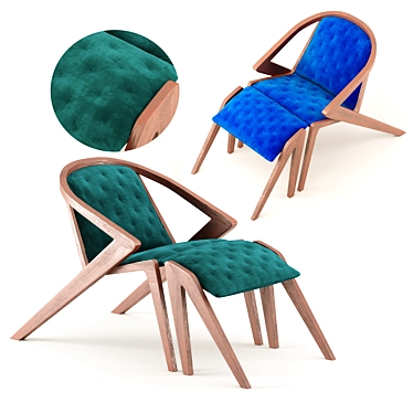 Sleek Lounge Seat 3D model image 1 