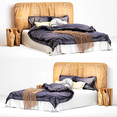 Modern Sleep Haven: Sleek and Stylish Bed 3D model image 1 