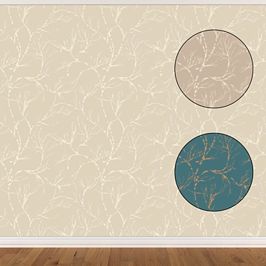 Seamless Wallpaper Set in 3 Colors 3D model image 1 