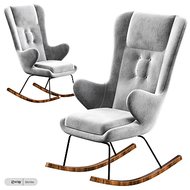 Tresser Rocking Chair: Modern Elegance for Relaxation 3D model image 1 