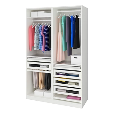 Stylish Ikea Pax Wardrobe 3D model image 1 