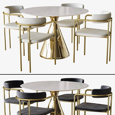 Elegant Lenox Dining Set: Chair & Table 3D model image 1 