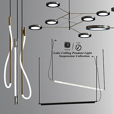 Modern Luke Pendant Light Collection 3D model image 1 