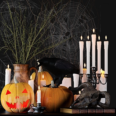 Spooky Halloween Decor Set 3D model image 1 