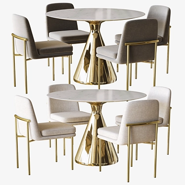 Modern Jack Dining Set: Silhouette Table & Chairs 3D model image 1 