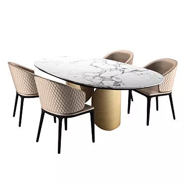 Elegant Opera Dining Set 3D model image 1 