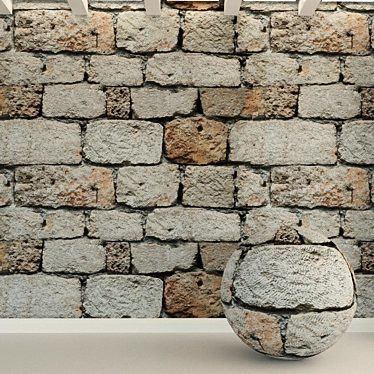 High-Resolution Stone Wall Block 3D model image 1 