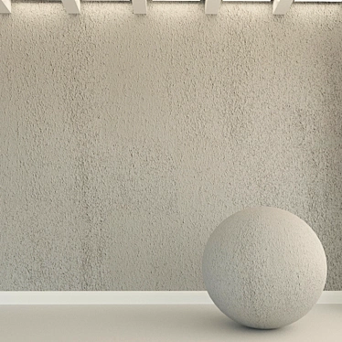 Vintage Textured Concrete Wall 3D model image 1 