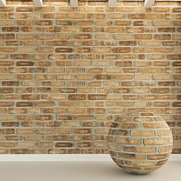 Vintage Brick Wall Texture 3D model image 1 