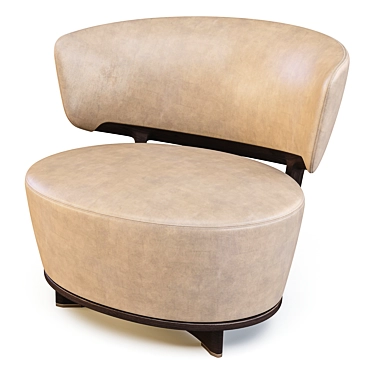 Ceccotti Collezioni Ico: Walnut ArmChair 3D model image 1 