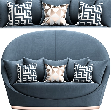 Elegant Petalo Sofa: Perfect Comfort for Your Pets 3D model image 1 