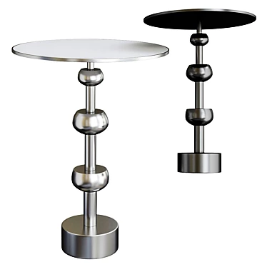 Sleek Melody CoffeeTable: Black Chrome 3D model image 1 